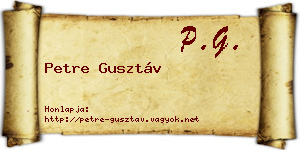 Petre Gusztáv névjegykártya