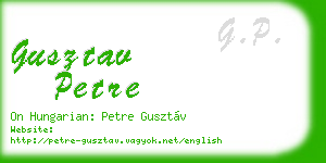 gusztav petre business card
