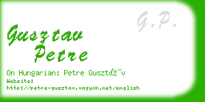 gusztav petre business card